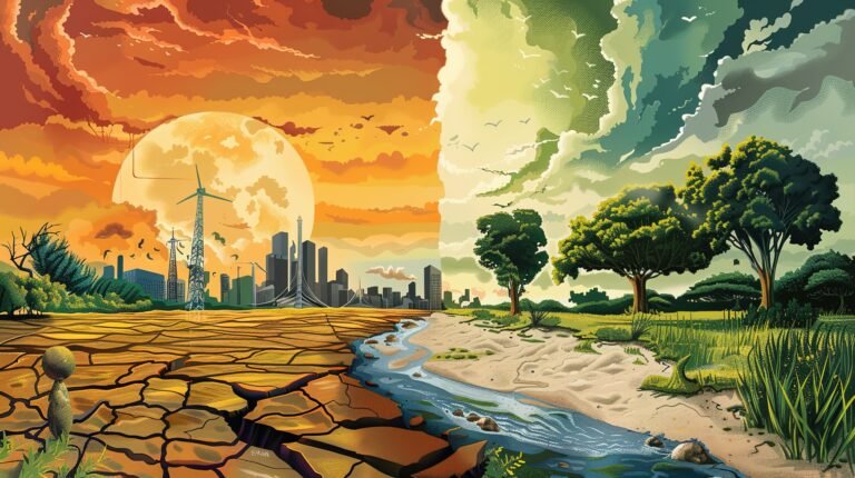 Climate change impact illustration