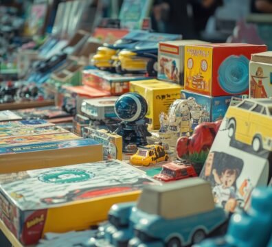retro-toys-games-arranged-flea-market-table