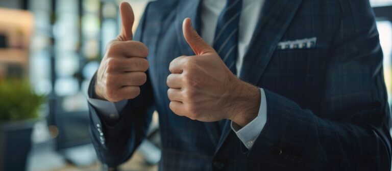 Close Up of Two Thumbs Up Gestures